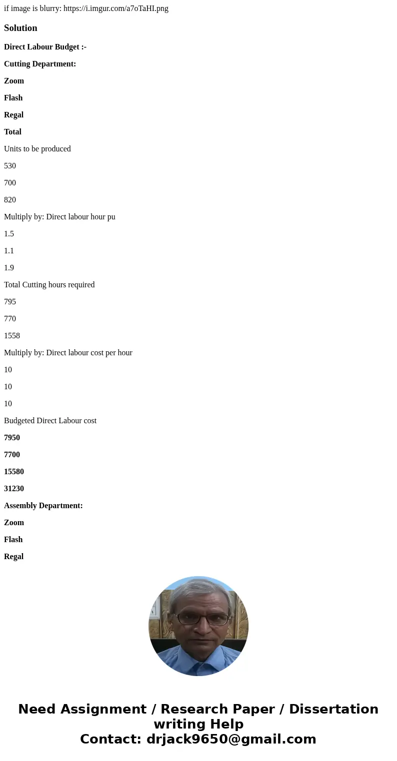 if image is blurry: https://i.imgur.com/a7oTaHI.pngSolutionDirect Labour Budget :- Cutting Department: Zoom Flash Regal Total Units to be produced 530 700 820 M if image is blurry: https://i.imgur.com/a7oTaHI.pngSolutionDirect Labour Budget :- Cutting Department: Zoom Flash Regal Total Units to be produced 530 700 820 M