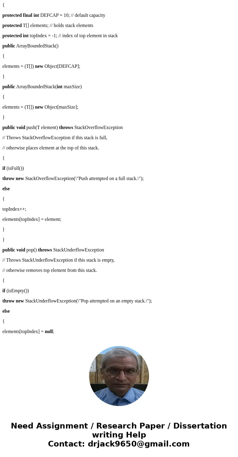 In Java #28 A-C only A. String toString()—creates and returns a string that correctly represents the current stack. Such a method could prove useful for testing
