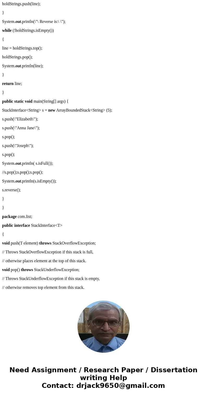 In Java #28 A-C only A. String toString()—creates and returns a string that correctly represents the current stack. Such a method could prove useful for testing