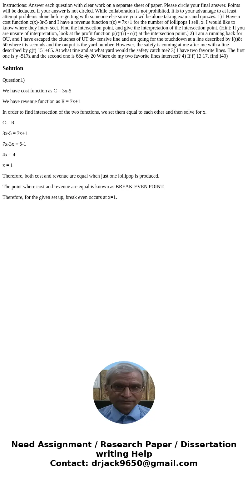 Instructions: Answer each question with clear work on a separate sheet of paper. Please circle your final answer. Points will be deducted if your answer is not  Instructions: Answer each question with clear work on a separate sheet of paper. Please circle your final answer. Points will be deducted if your answer is not