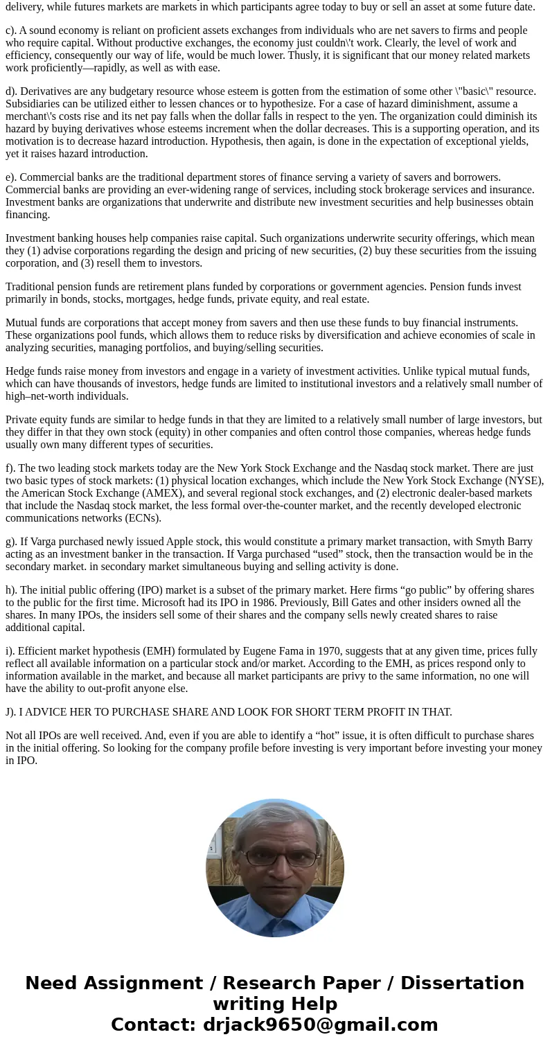 INTEGRATED CASE TH BARRY&COMPANY; Assume that you recently graduated with a degree in finance and have reported to work as an investment adviser at the bro  INTEGRATED CASE TH BARRY&COMPANY; Assume that you recently graduated with a degree in finance and have reported to work as an investment adviser at the bro