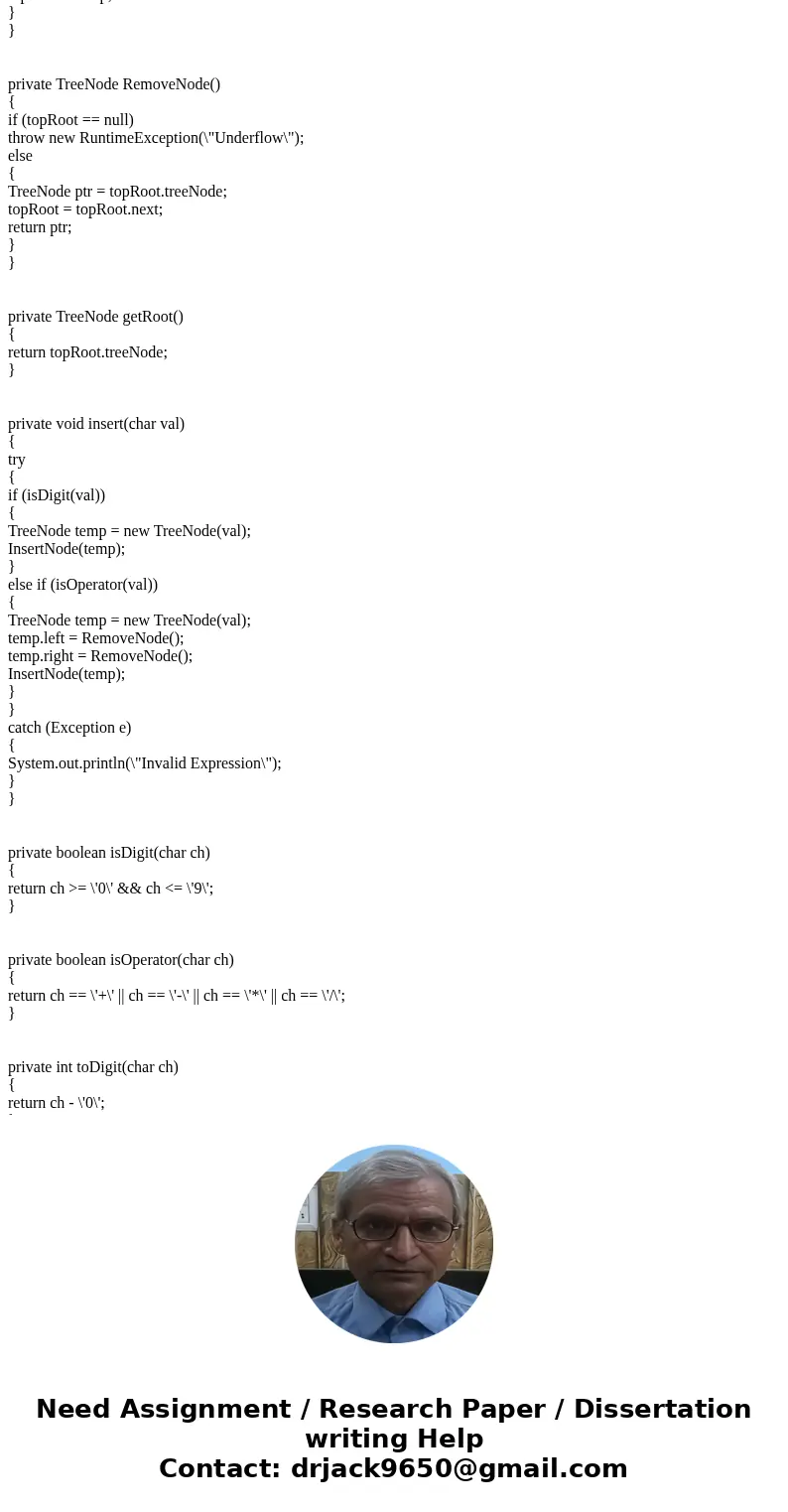 Java program to implement a binary tree for an given expression using preorder and then solving the expression.Solutionpackage snippet; import java.util.Scanner