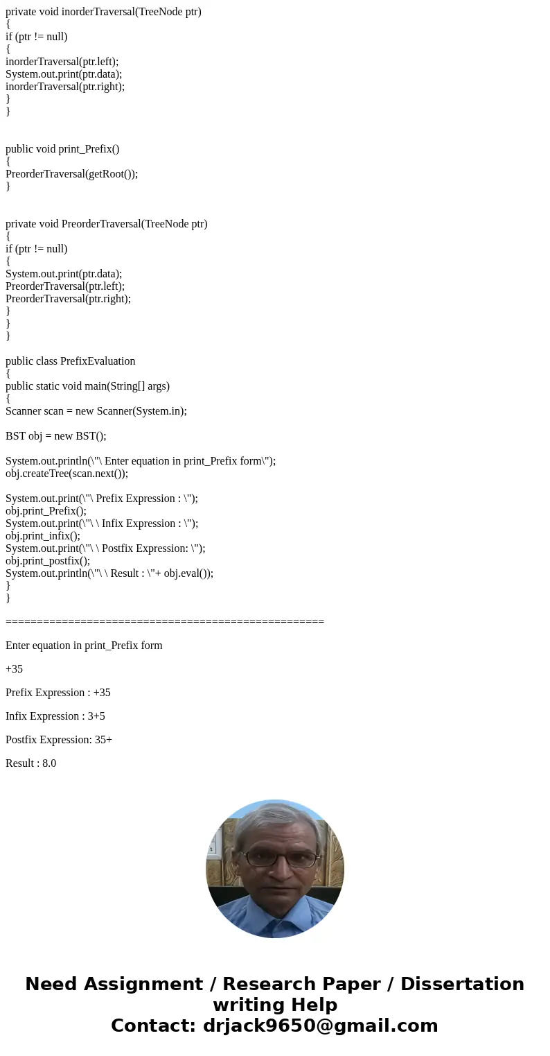 Java program to implement a binary tree for an given expression using preorder and then solving the expression.Solutionpackage snippet; import java.util.Scanner