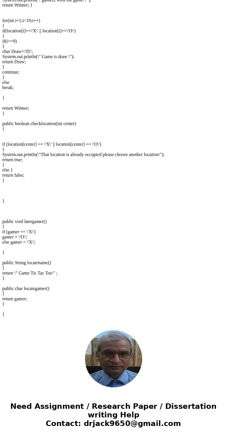 JAVA Programming * create a 3 dimensional tic tac toe game. make 1 player the computer.SolutionAnswer: import java.util.*; public class PlayGame { private int i