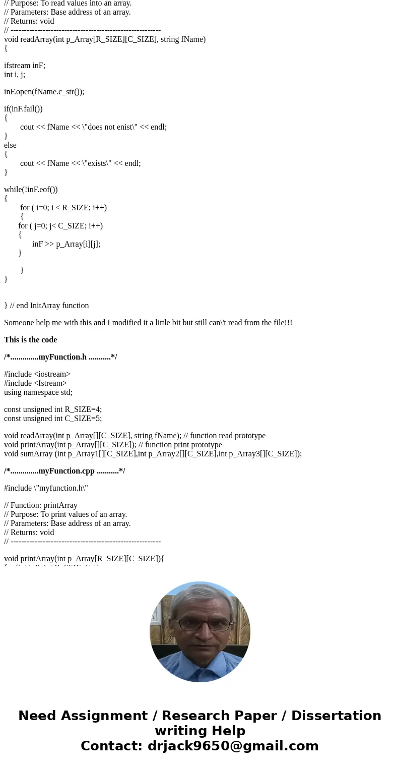 Lab Exercise — 2-D Arrays in C++ In this lab exercise, you are required to write a C++ program to add two 4 * 5 matrices and then output the results to the scre
