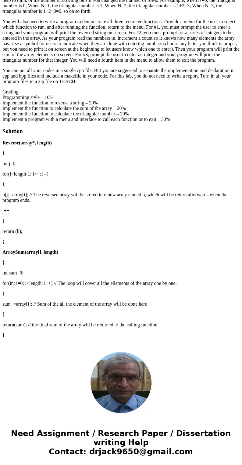 Language: C++ Goals Create recursive functions Call your functions in a program Design the user interface In this lab, you will implement three functions using  Language: C++ Goals Create recursive functions Call your functions in a program Design the user interface In this lab, you will implement three functions using