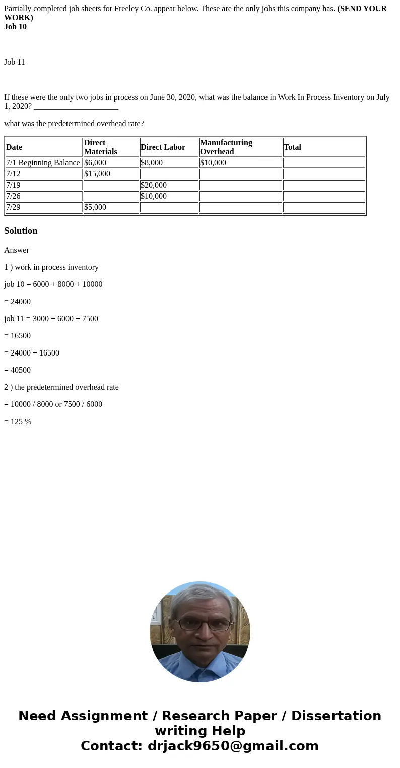 Partially completed job sheets for Freeley Co. appear below. These are the only jobs this company has. (SEND YOUR WORK) Job 10 Job 11 If these were the only two Partially completed job sheets for Freeley Co. appear below. These are the only jobs this company has. (SEND YOUR WORK) Job 10 Job 11 If these were the only two