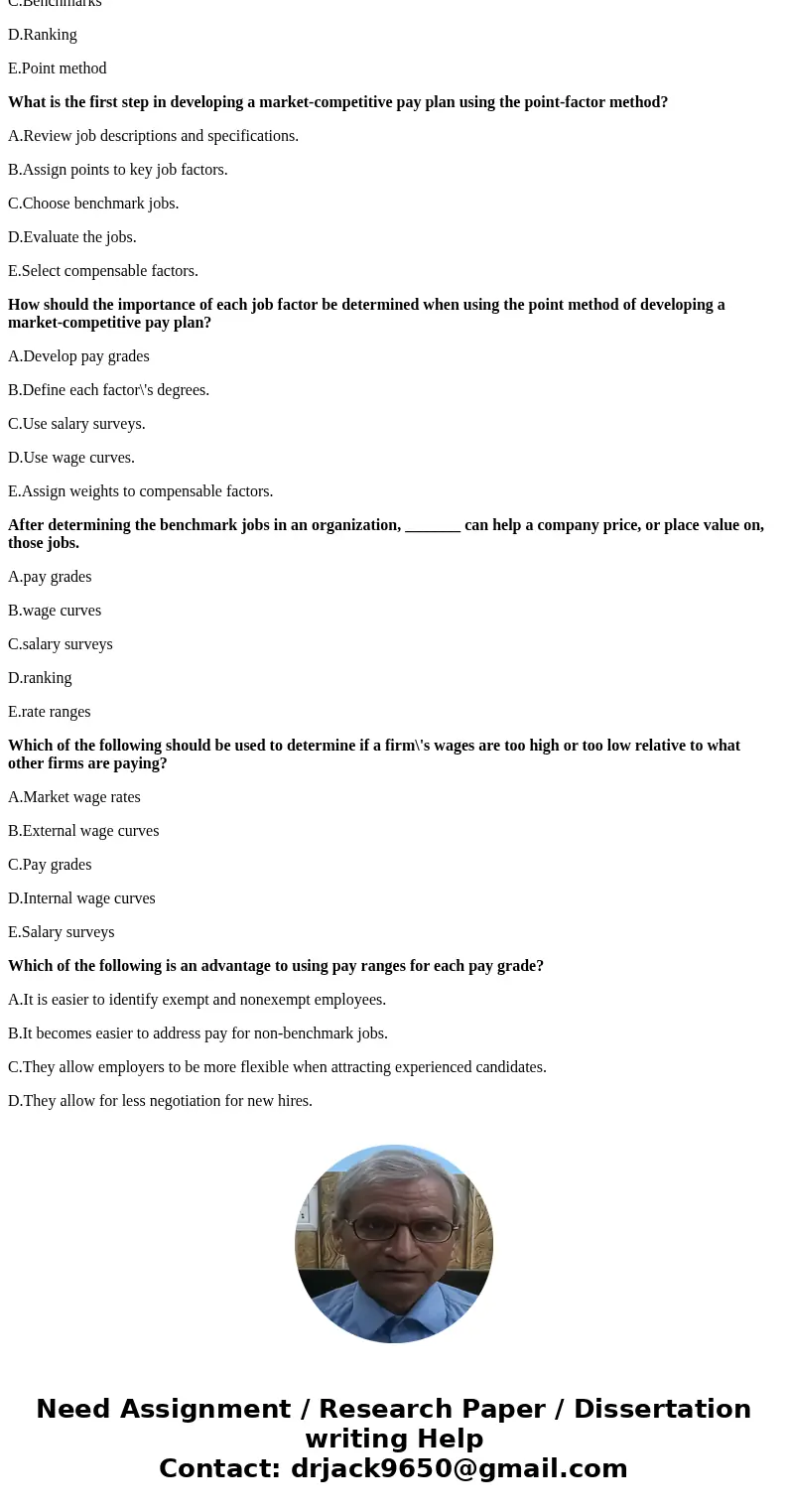 ***Please Answer all Questions*** Which of the following is considered an indirect financial payment? A.Incentives B.Paid vacation C.Commissions D.Wages E.Bonus ***Please Answer all Questions*** Which of the following is considered an indirect financial payment? A.Incentives B.Paid vacation C.Commissions D.Wages E.Bonus