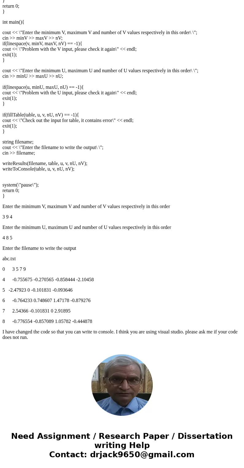 Pls include code to copy for c++ CS 109-CIC Programming for Engineers w. Matlab-Fall 2016 Homework Assignment 7 Generating Vectors and Tables in C++ for Data An