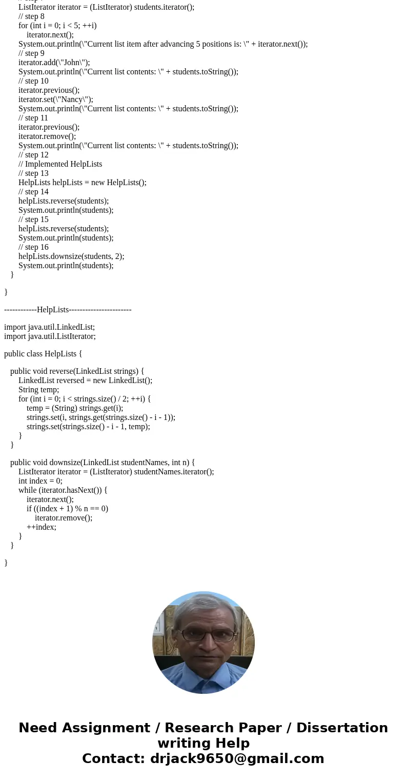 Problem Statement: In this project, you are asked to write a Java application that handle a list of students that are enrolled in a certain college. In your cod