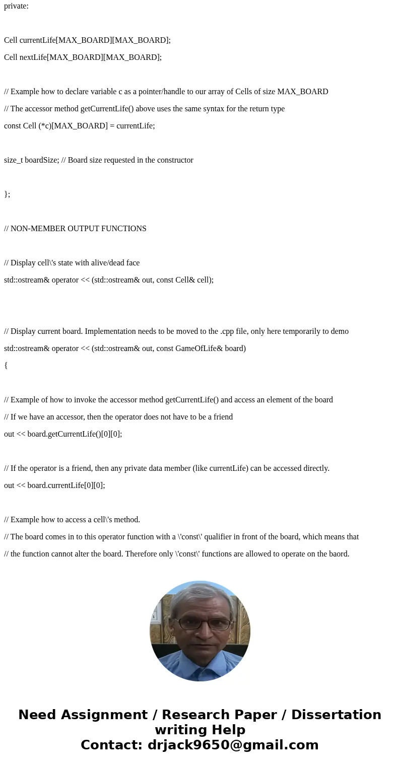 Programming Assignment 1: Game of Life The objective of this programming assignment is to design and implement what is known as the “Game of Life”, conceptualiz