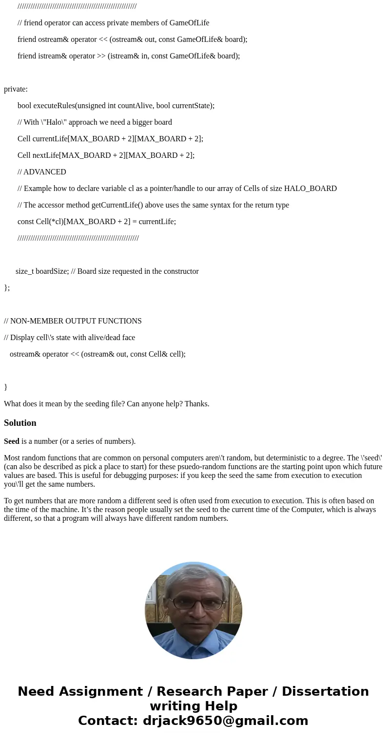 Programming Assignment 1: Game of Life The objective of this programming assignment is to design and implement what is known as the “Game of Life”, conceptualiz