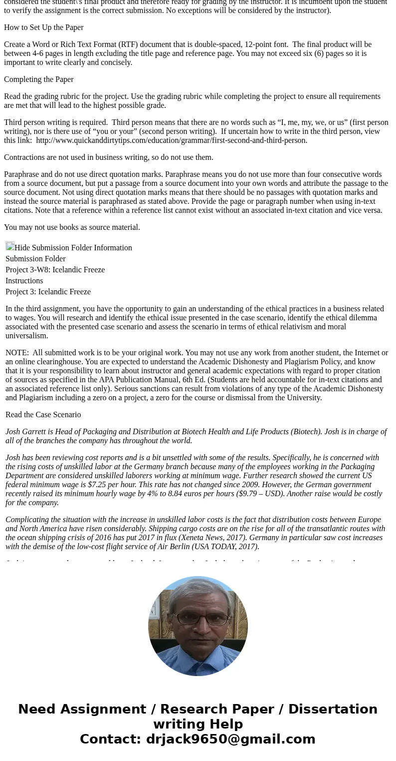 Project 3-W8: Icelandic Freeze - Submit Files Project 3: Icelandic Freeze In the third assignment, you have the opportunity to gain an understanding of the ethi