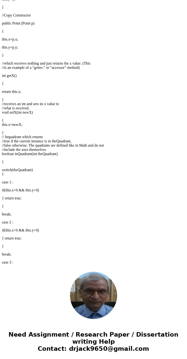 Read carefully. Im not sure if the point class is correct but posting it too. In this program, you are to write 3 different classes that should work together as Read carefully. Im not sure if the point class is correct but posting it too. In this program, you are to write 3 different classes that should work together as