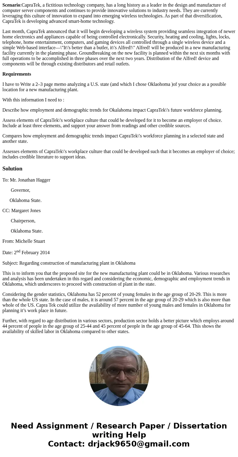 Scenario:CapraTek, a fictitious technology company, has a long history as a leader in the design and manufacture of computer server components and continues to  Scenario:CapraTek, a fictitious technology company, has a long history as a leader in the design and manufacture of computer server components and continues to