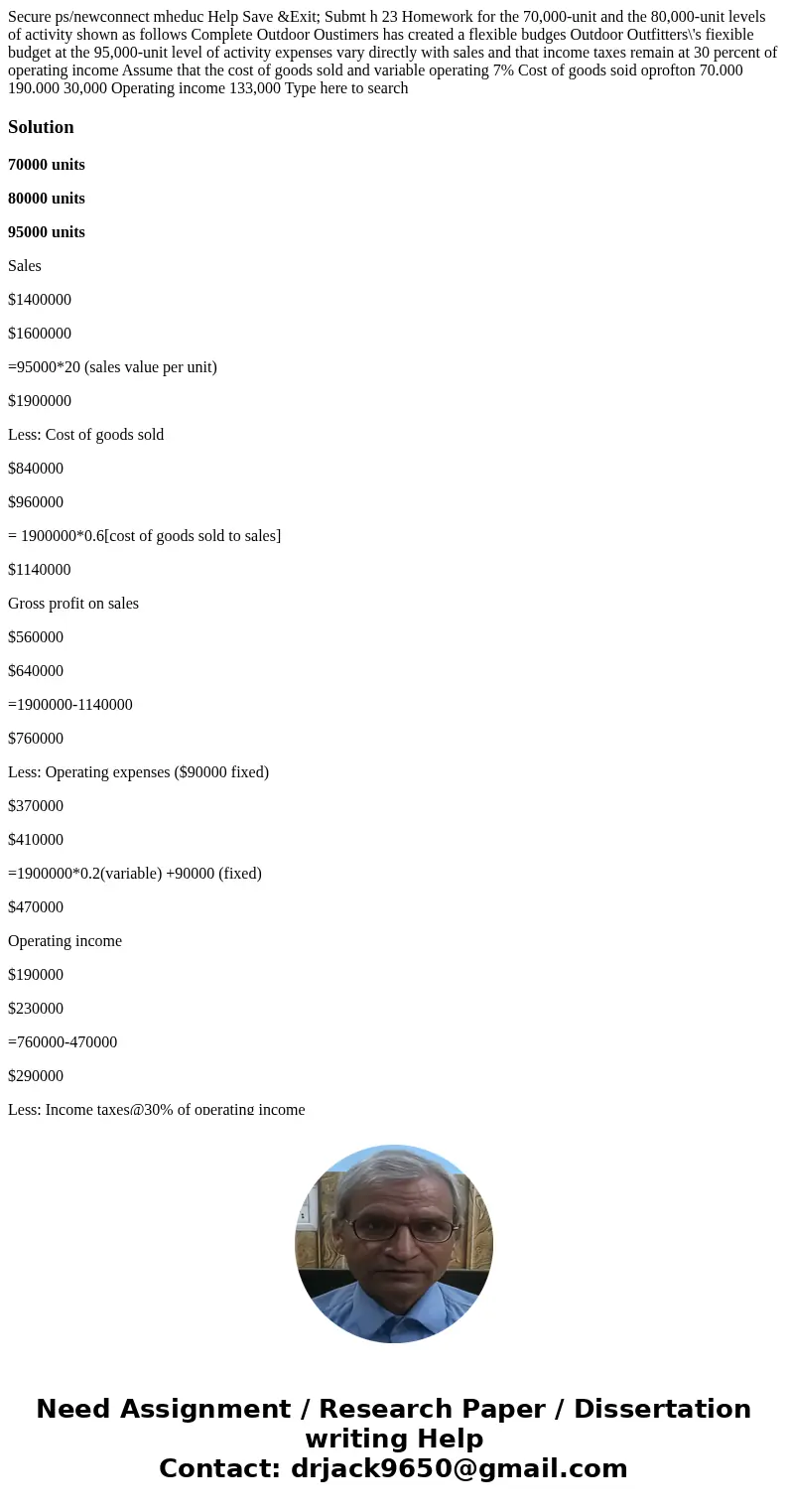 Secure ps/newconnect mheduc Help Save &Exit; Submt h 23 Homework for the 70,000-unit and the 80,000-unit levels of activity shown as follows Complete Outdo  Secure ps/newconnect mheduc Help Save &Exit; Submt h 23 Homework for the 70,000-unit and the 80,000-unit levels of activity shown as follows Complete Outdo