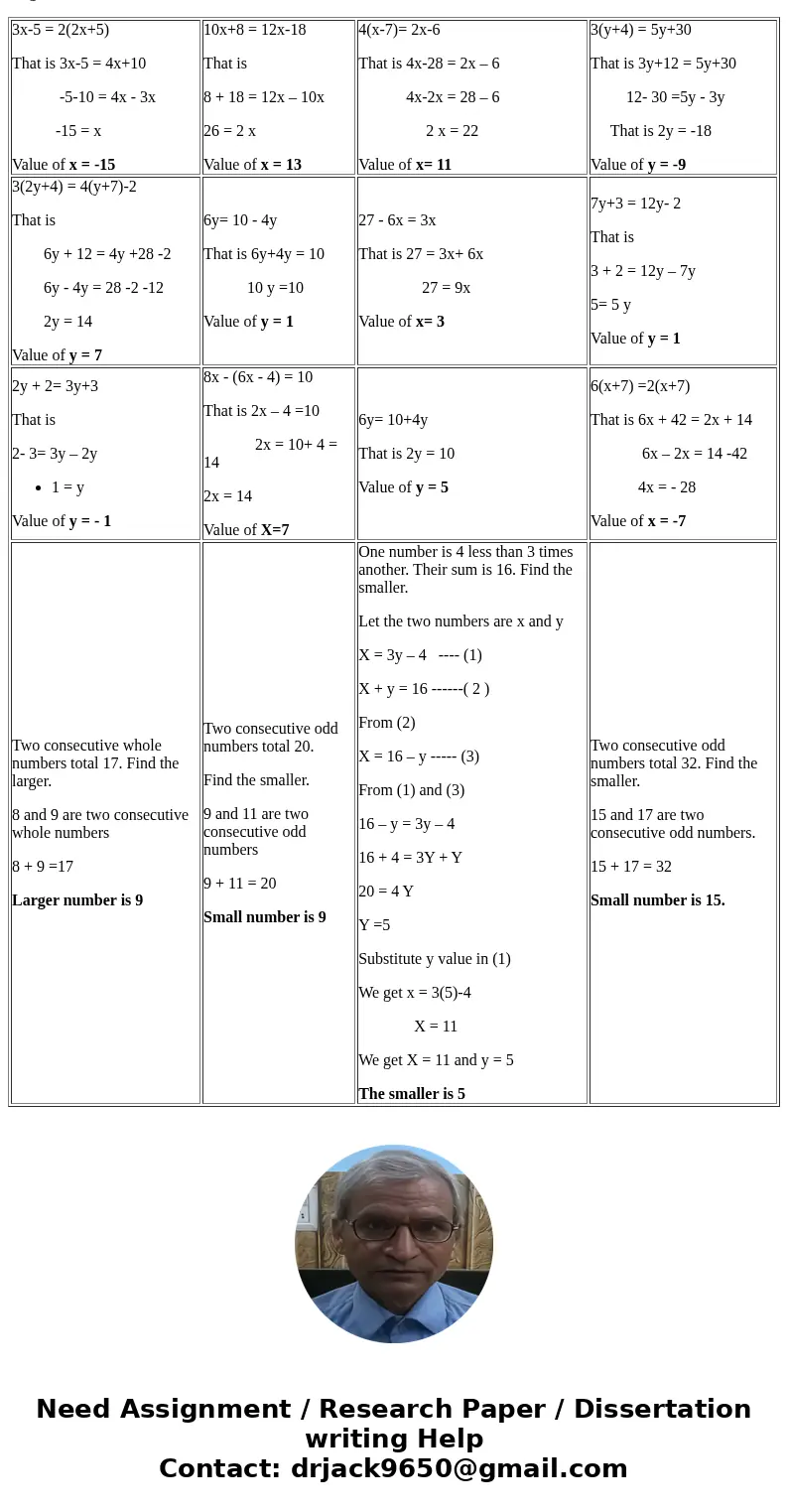  Set up and solve each equation. In a magic square, each row, column, and diagonal has the same sum. Magic sum is Solutionthe given 3x-5 = 2(2x+5) That is 3x-5 