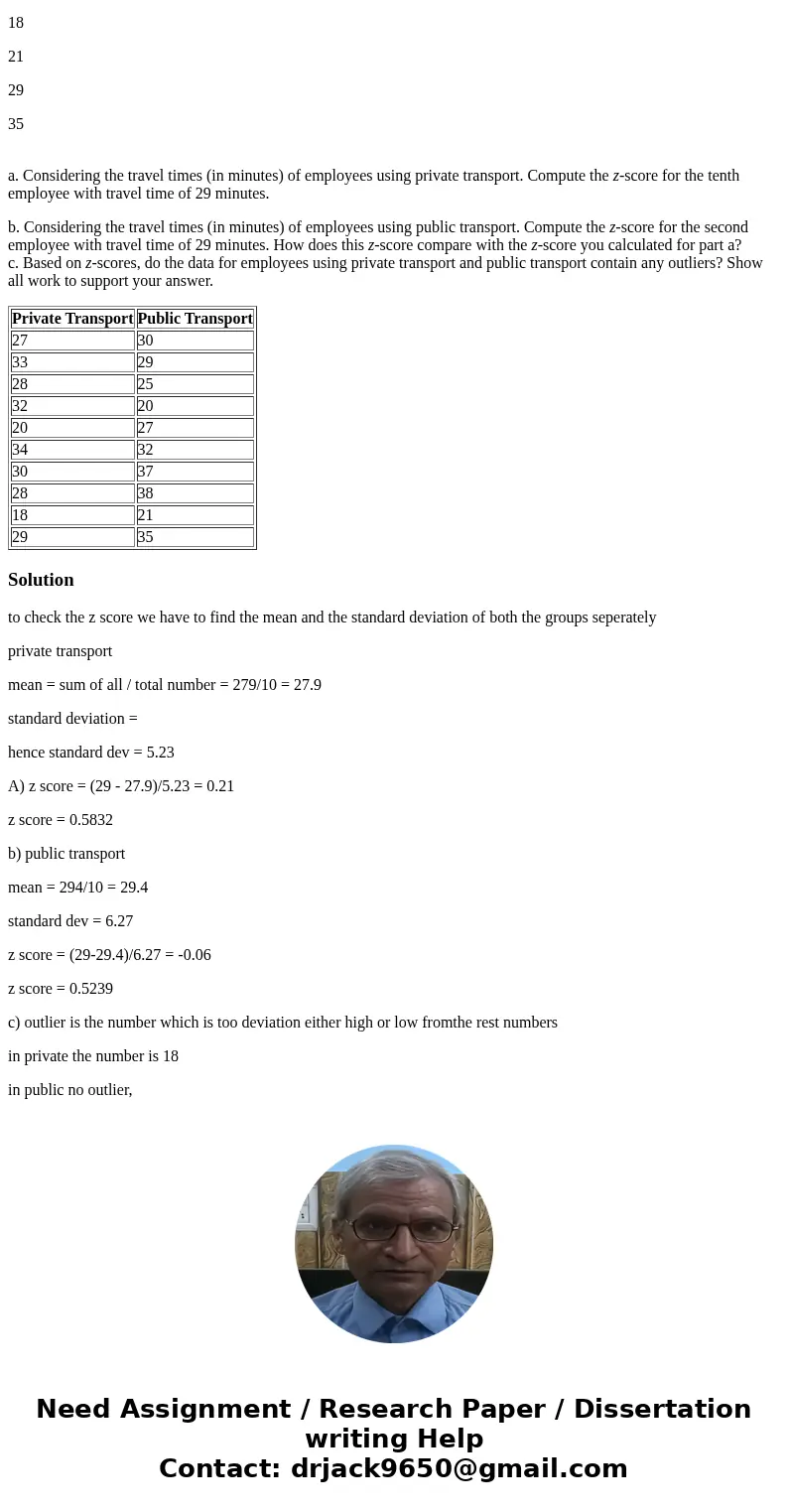 Suppose that the average time an employee takes to reach the office is 35 minutes. To address the issue of late comers, the mode of transport chosen by the empl Suppose that the average time an employee takes to reach the office is 35 minutes. To address the issue of late comers, the mode of transport chosen by the empl