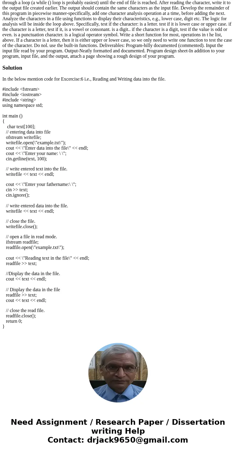 this code should be done in C++ language, not any other languages Continue familiarization with simple functions and basic File Input/Output (I/O). All input is this code should be done in C++ language, not any other languages Continue familiarization with simple functions and basic File Input/Output (I/O). All input is