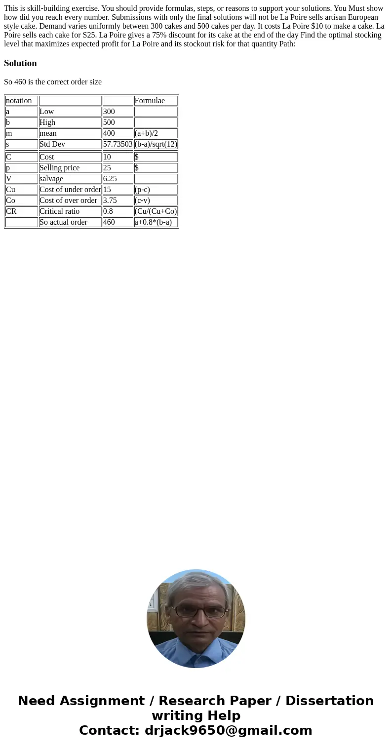 This is skill-building exercise. You should provide formulas, steps, or reasons to support your solutions. You Must show how did you reach every number. Submis  This is skill-building exercise. You should provide formulas, steps, or reasons to support your solutions. You Must show how did you reach every number. Submis