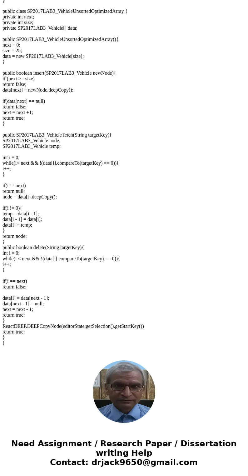 This is the assignment: OBJECTIVES After finishing this lab, students can have the following: Understand how to declare an unsorted-optimized array data structu