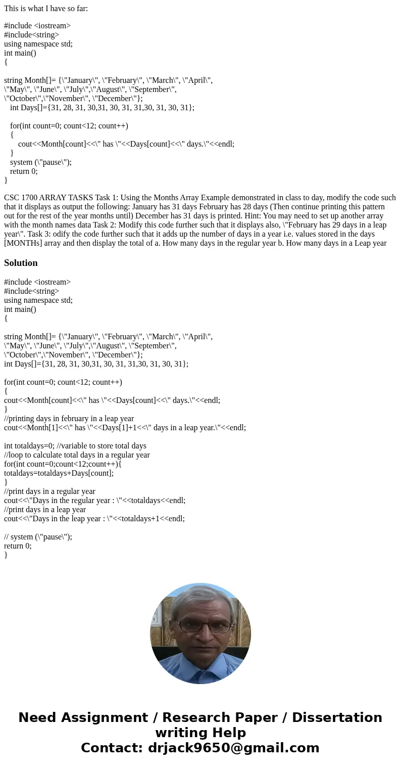 This is what I have so far: #include <iostream> #include<string> using namespace std; int main() { string Month[]= {\