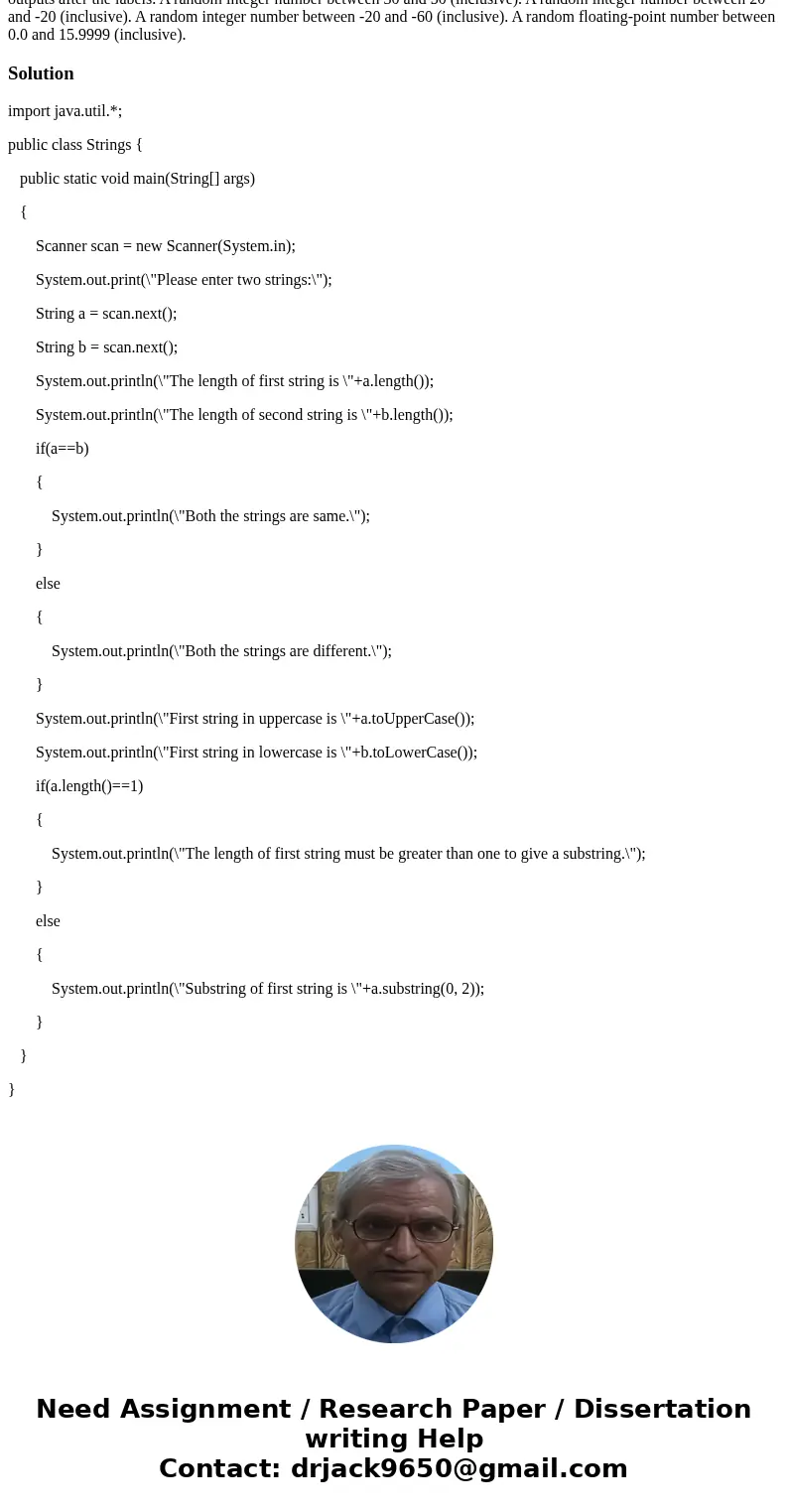  Use Lab 5 practices for guidance to complete the following programs. Required: Use Java assert statement to validate program input values. See Chapter 3 slides