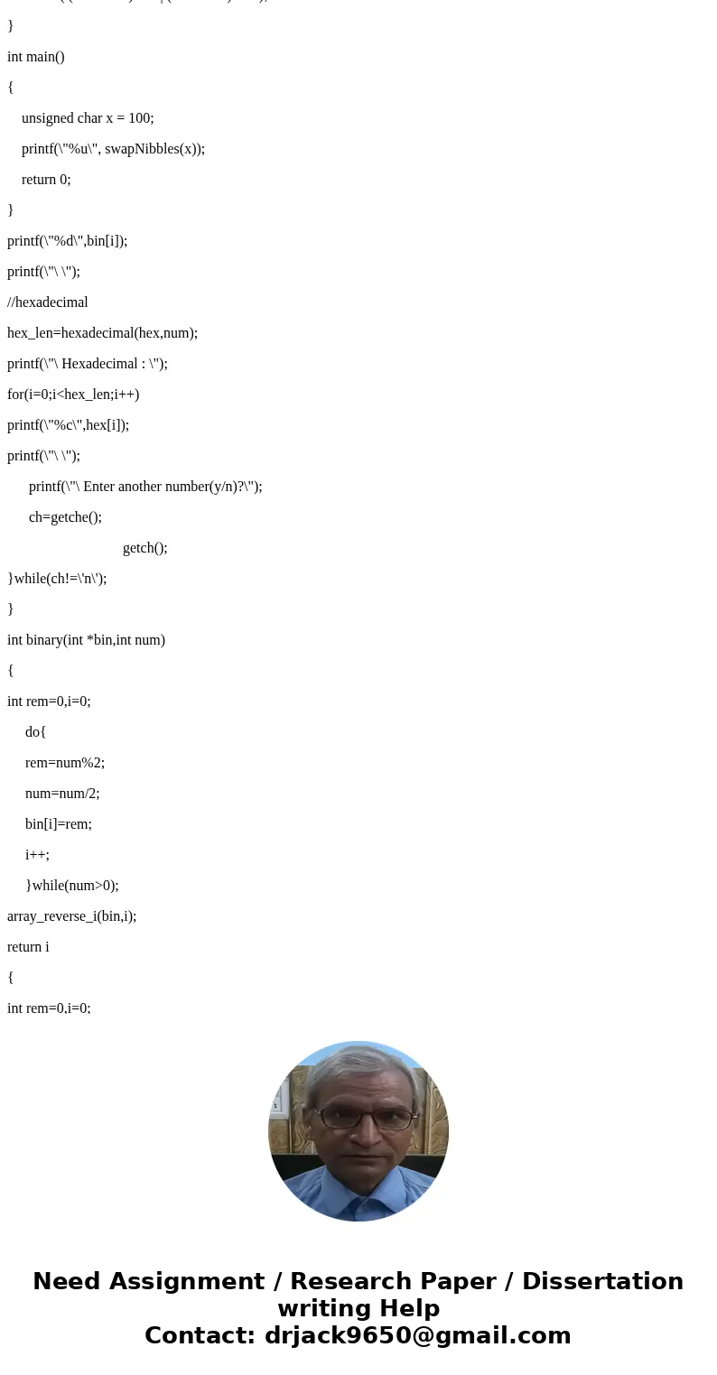 Write a C program that does the following for binary and hexa decimal numbers that performs the same as the output given below. * Display binary and hexa decima