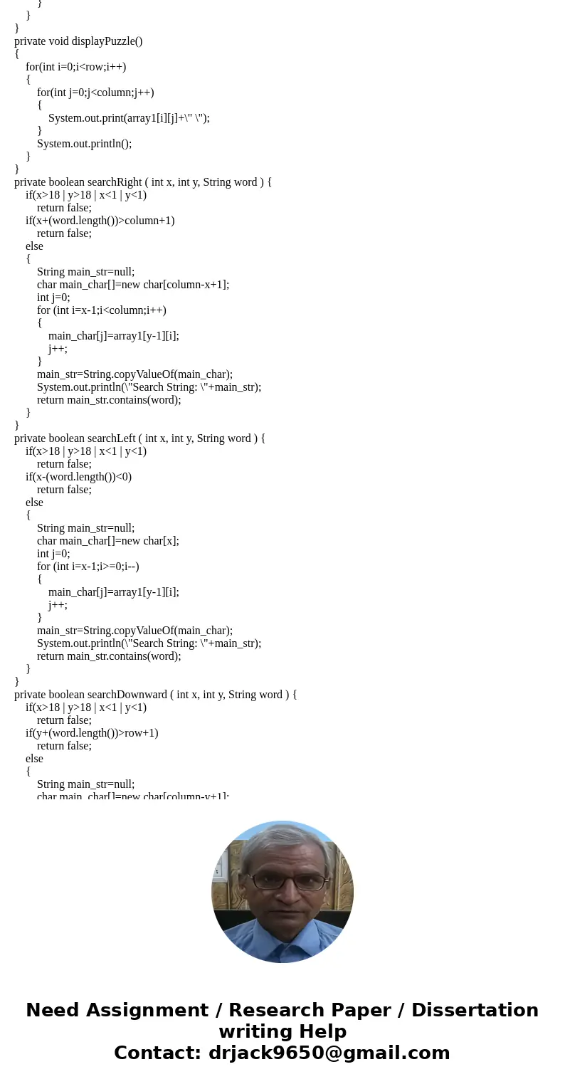 Write a program of wordSearch puzzle that use the following text file as an input. The output should be like this: PIXEL found (left) at (0,9). ( Use JAVA Array Write a program of wordSearch puzzle that use the following text file as an input. The output should be like this: PIXEL found (left) at (0,9). ( Use JAVA Array