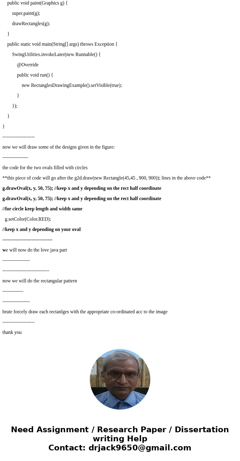 Write a program that draws exactly look like the below figure onto a DrawingPanel.The Overall frame has a white background and is 210 pixels wide and 210 pixels Write a program that draws exactly look like the below figure onto a DrawingPanel.The Overall frame has a white background and is 210 pixels wide and 210 pixels