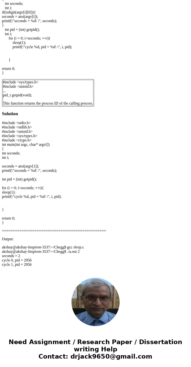Write a small program, sleepy, that gets a loop count from the command line: sleepy n where n is the number of seconds for which the program should run. Impleme