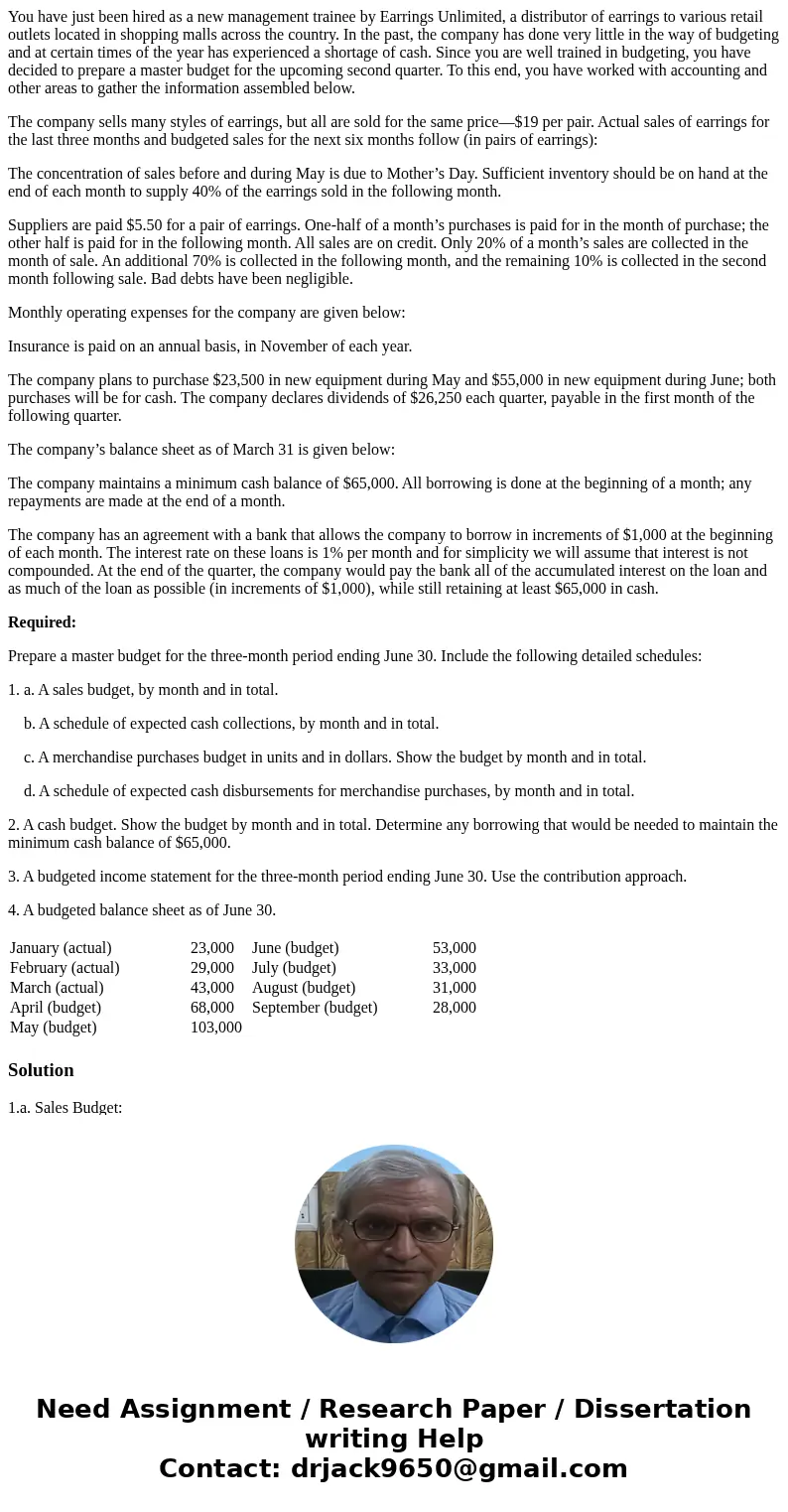 You have just been hired as a new management trainee by Earrings Unlimited, a distributor of earrings to various retail outlets located in shopping malls across