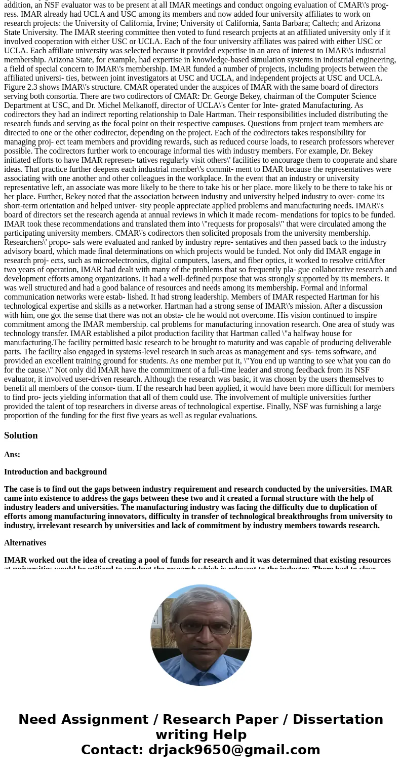 you have to go through the case study and the answer should contain introduction background alternatives proposed solution recommendations here is the question  you have to go through the case study and the answer should contain introduction background alternatives proposed solution recommendations here is the question