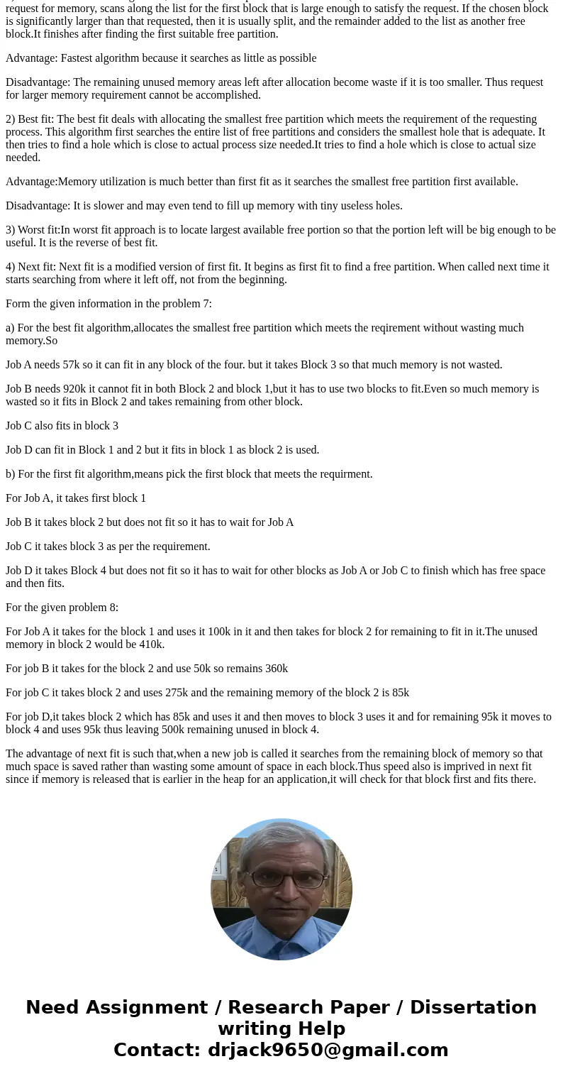  1. Describe a present-day computing environment that might use each the memory allocation schemes (s user, fixed, dynamic, and relocatable dynamic) described i