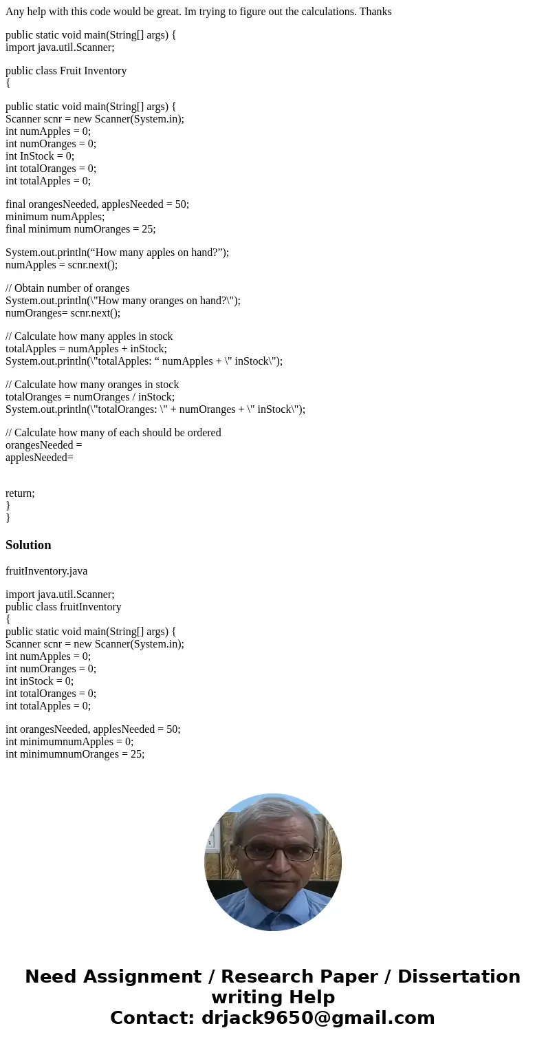 Any help with this code would be great. Im trying to figure out the calculations. Thanks public static void main(String[] args) { import java.util.Scanner; publ