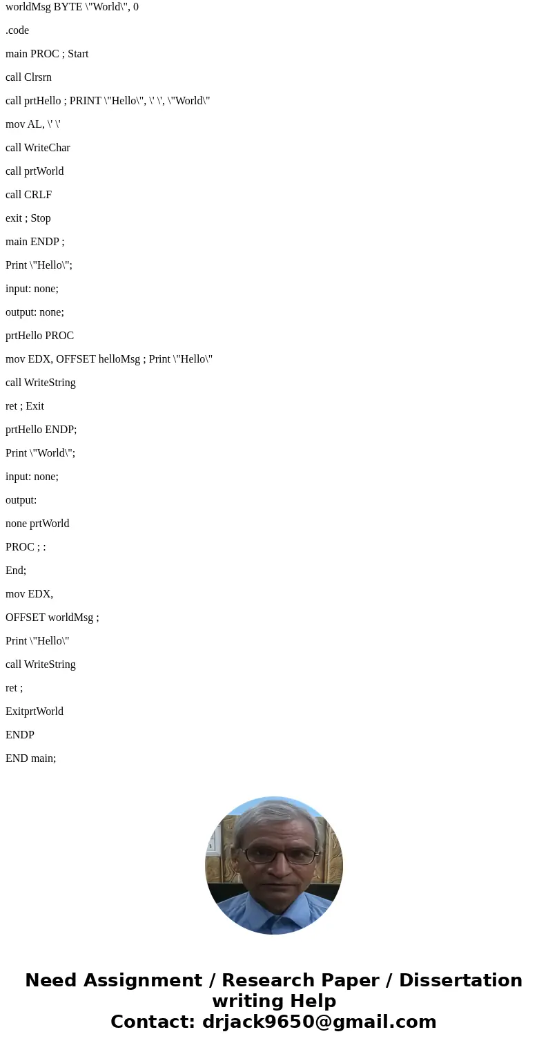 ASSEMBLY LANGUAGE - I really need help with this problem Write a Program to print \ ASSEMBLY LANGUAGE - I really need help with this problem Write a Program to print \