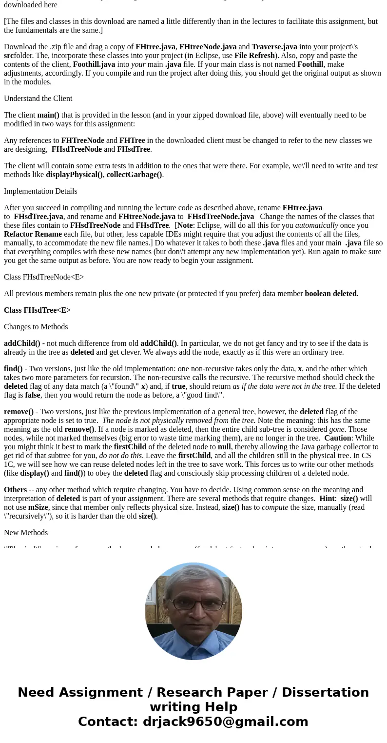 Assignment 9 - Implementing Soft Deletion in a General Tree Select one option from below. Extra credit is available, so see what you can do. The more advanced o Assignment 9 - Implementing Soft Deletion in a General Tree Select one option from below. Extra credit is available, so see what you can do. The more advanced o