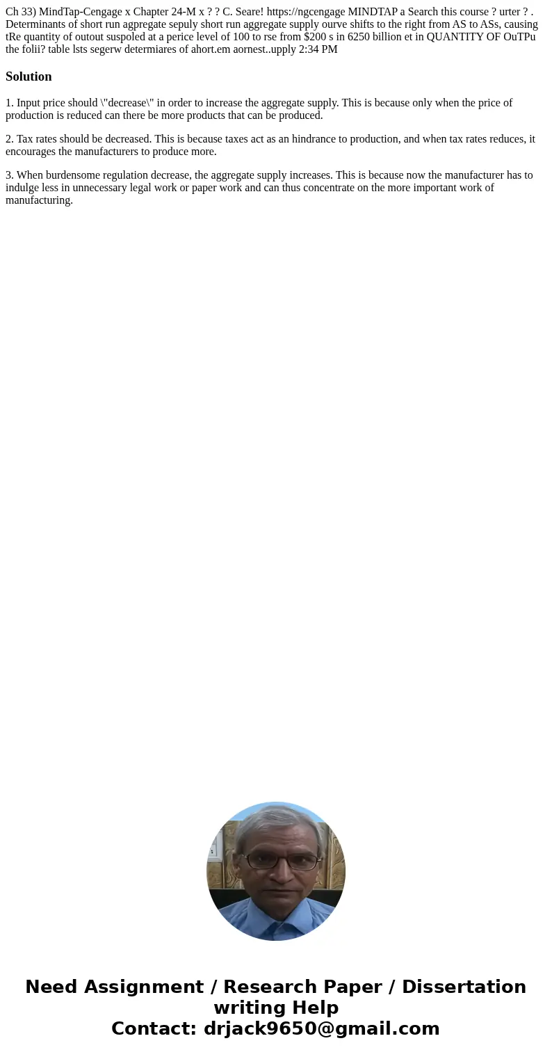 Ch 33) MindTap-Cengage x Chapter 24-M x ? ? C. Seare! https://ngcengage MINDTAP a Search this course ? urter ? . Determinants of short run agpregate sepuly sho  Ch 33) MindTap-Cengage x Chapter 24-M x ? ? C. Seare! https://ngcengage MINDTAP a Search this course ? urter ? . Determinants of short run agpregate sepuly sho