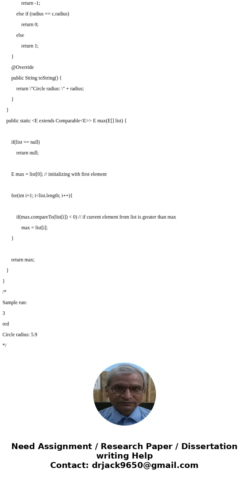 Complete the following Java method that returns the maximum element of an array: public class Exercise2{ public static void main(String[] args) { Integer[] numb