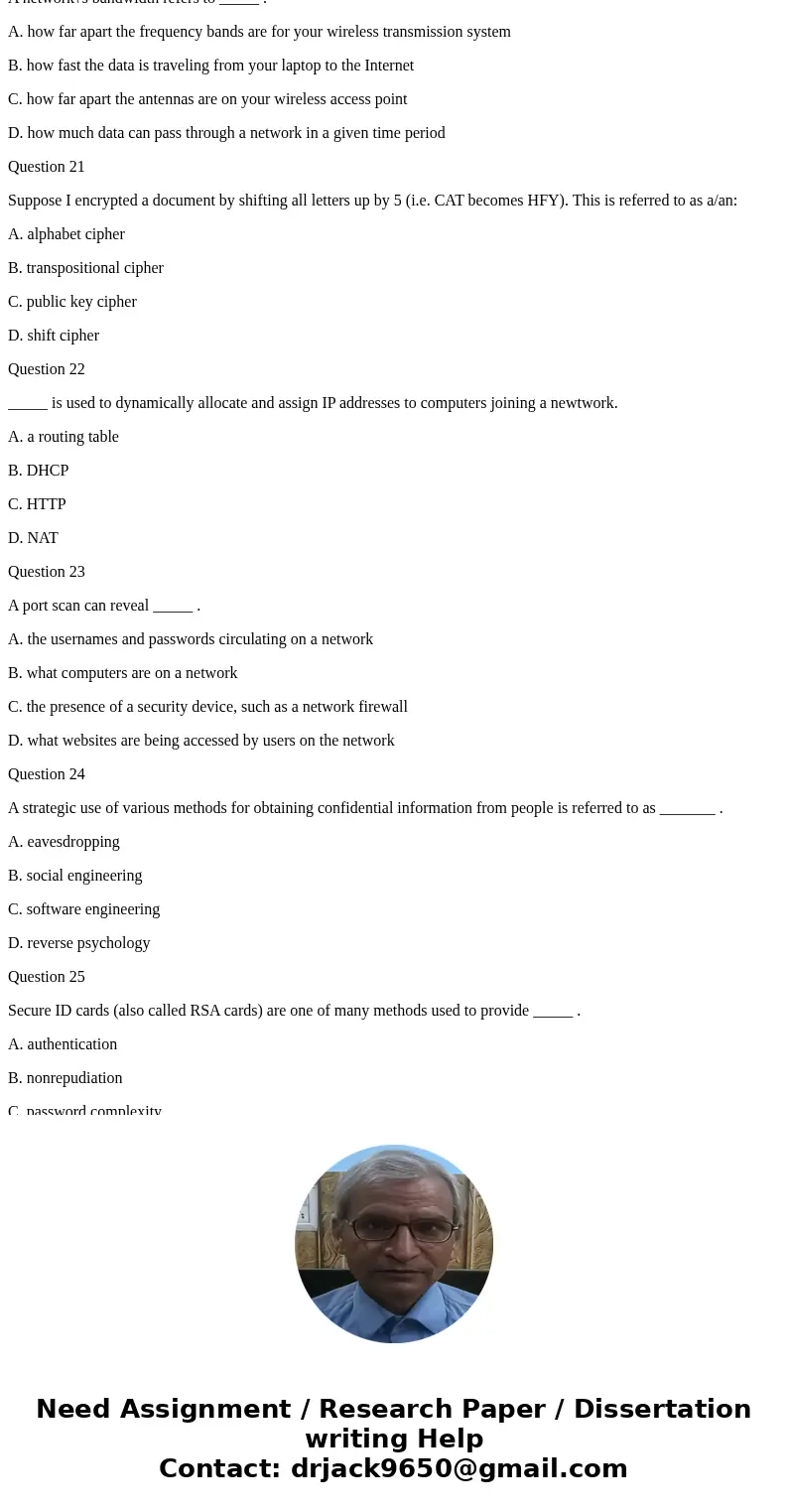 Computer science help! Question 1 Organizations should have policies about what information personnel may reveal to others. Organizations should have policies a Computer science help! Question 1 Organizations should have policies about what information personnel may reveal to others. Organizations should have policies a