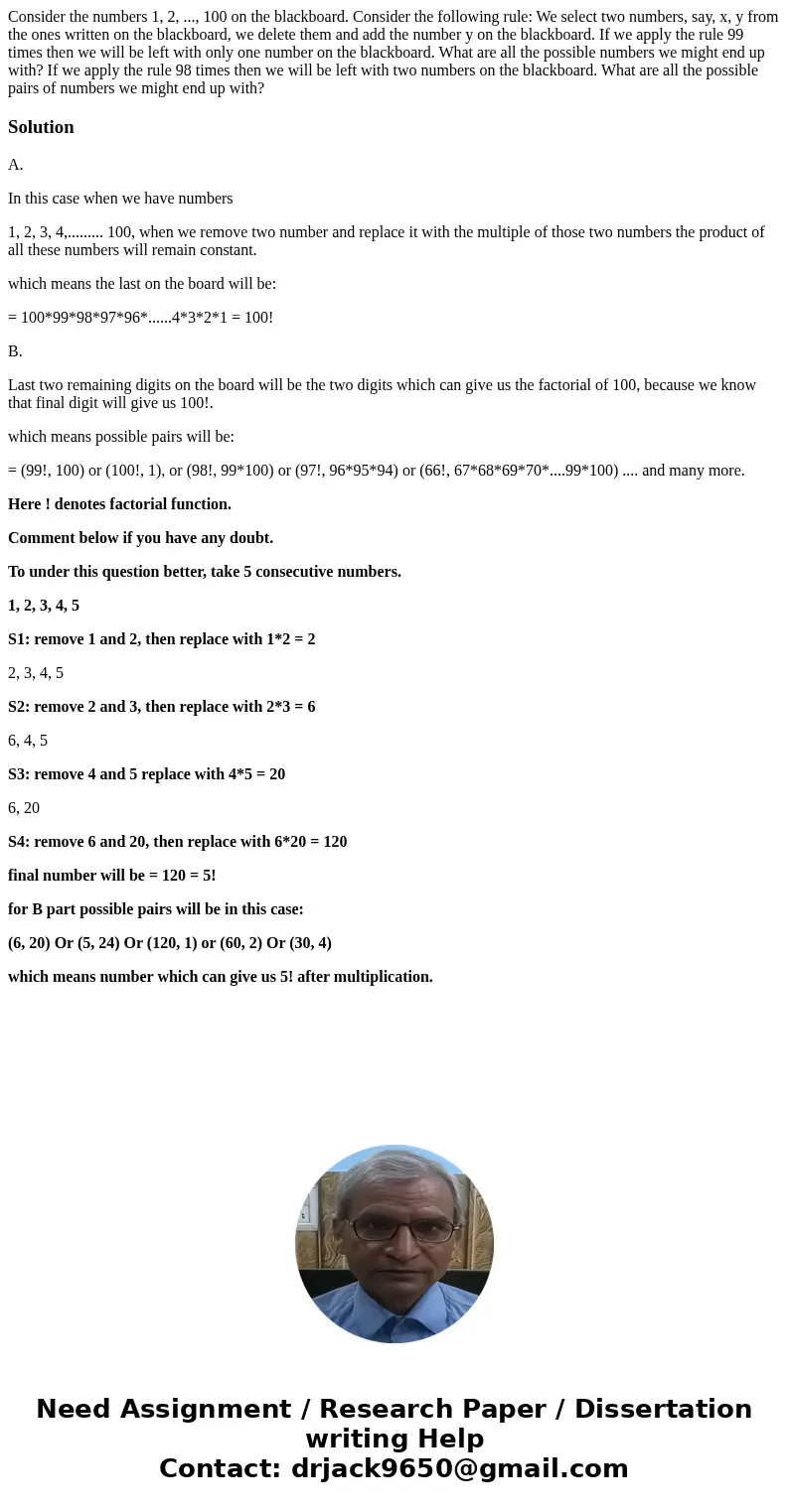  Consider the numbers 1, 2, ..., 100 on the blackboard. Consider the following rule: We select two numbers, say, x, y from the ones written on the blackboard, w