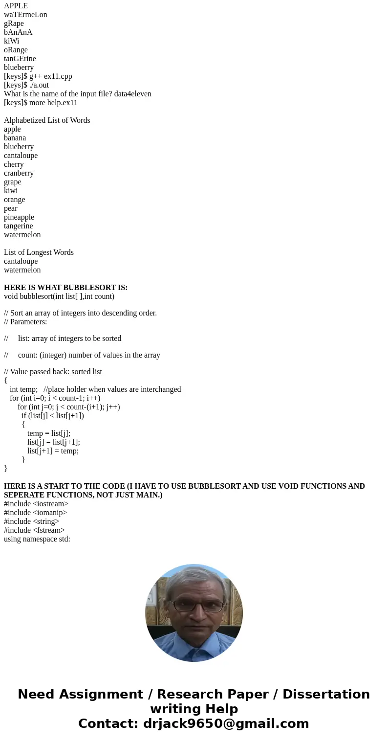 Create a C++ program using functions aside from main and sorting (as described below) that will -interactively prompt the user for and read the name of an input Create a C++ program using functions aside from main and sorting (as described below) that will -interactively prompt the user for and read the name of an input
