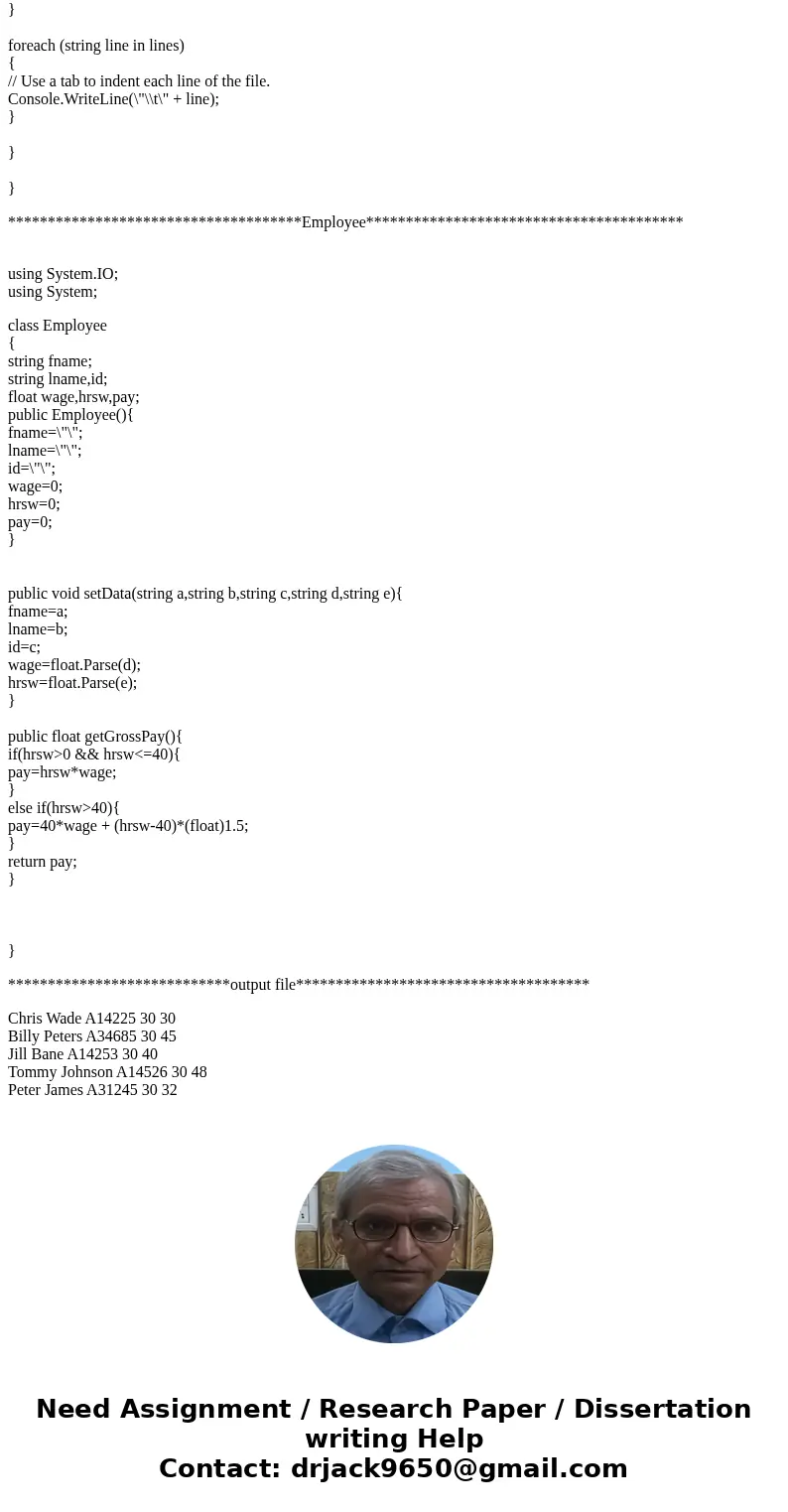 ********employeeinfo.txt******** ******end - employeeinfo.txt********* C# You have to create two classes. The first class “Employee” which included: The private ********employeeinfo.txt******** ******end - employeeinfo.txt********* C# You have to create two classes. The first class “Employee” which included: The private