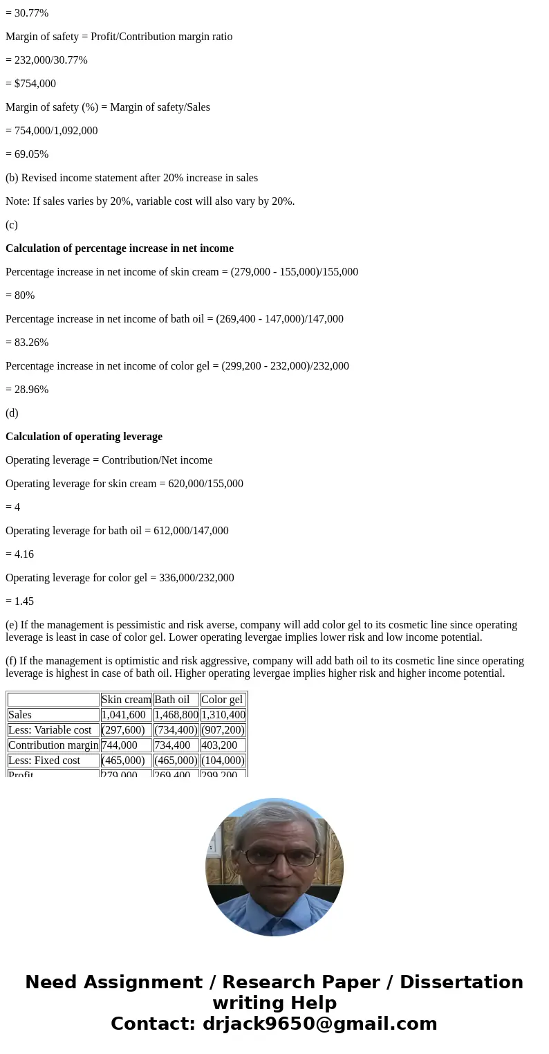 Explain and show work Perez Company is considering the addition of a new product to its cosmetics line. The company has three distinctly different options skin 