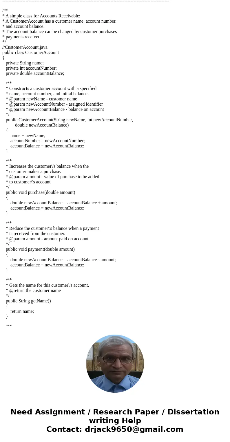 Finish the CustomerAccountTransactions program that reads customer accounts receivable data from a file and then applies a series of transactions to the account