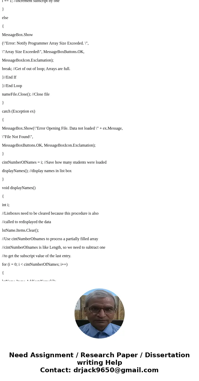 For C# need to make these changes to this programm, http://pastebin.com/nBsBETd8 For this assignment, rewrite the CS7 Array to use a string typed List. Review t For C# need to make these changes to this programm, http://pastebin.com/nBsBETd8 For this assignment, rewrite the CS7 Array to use a string typed List. Review t