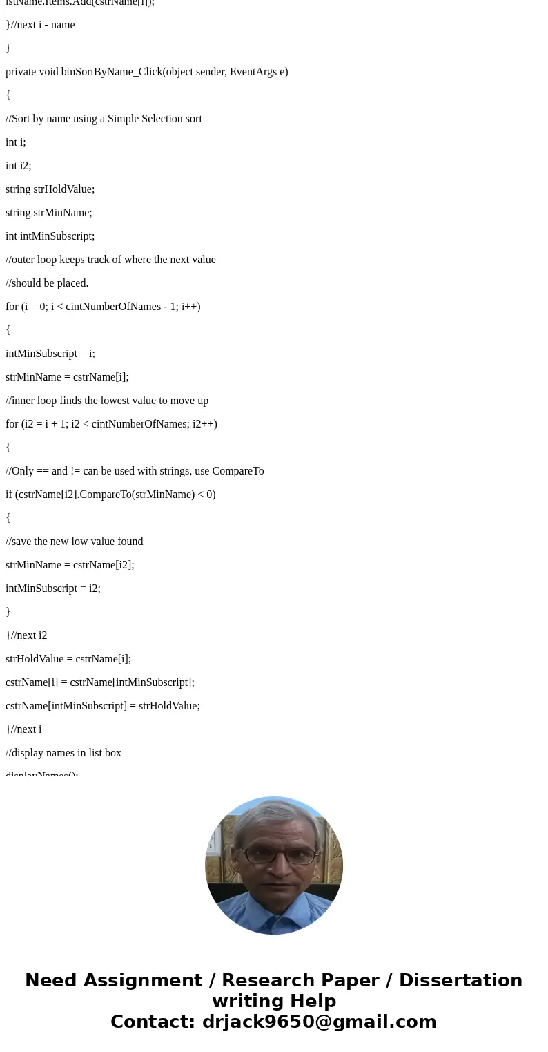 For C# need to make these changes to this programm, http://pastebin.com/nBsBETd8 For this assignment, rewrite the CS7 Array to use a string typed List. Review t For C# need to make these changes to this programm, http://pastebin.com/nBsBETd8 For this assignment, rewrite the CS7 Array to use a string typed List. Review t