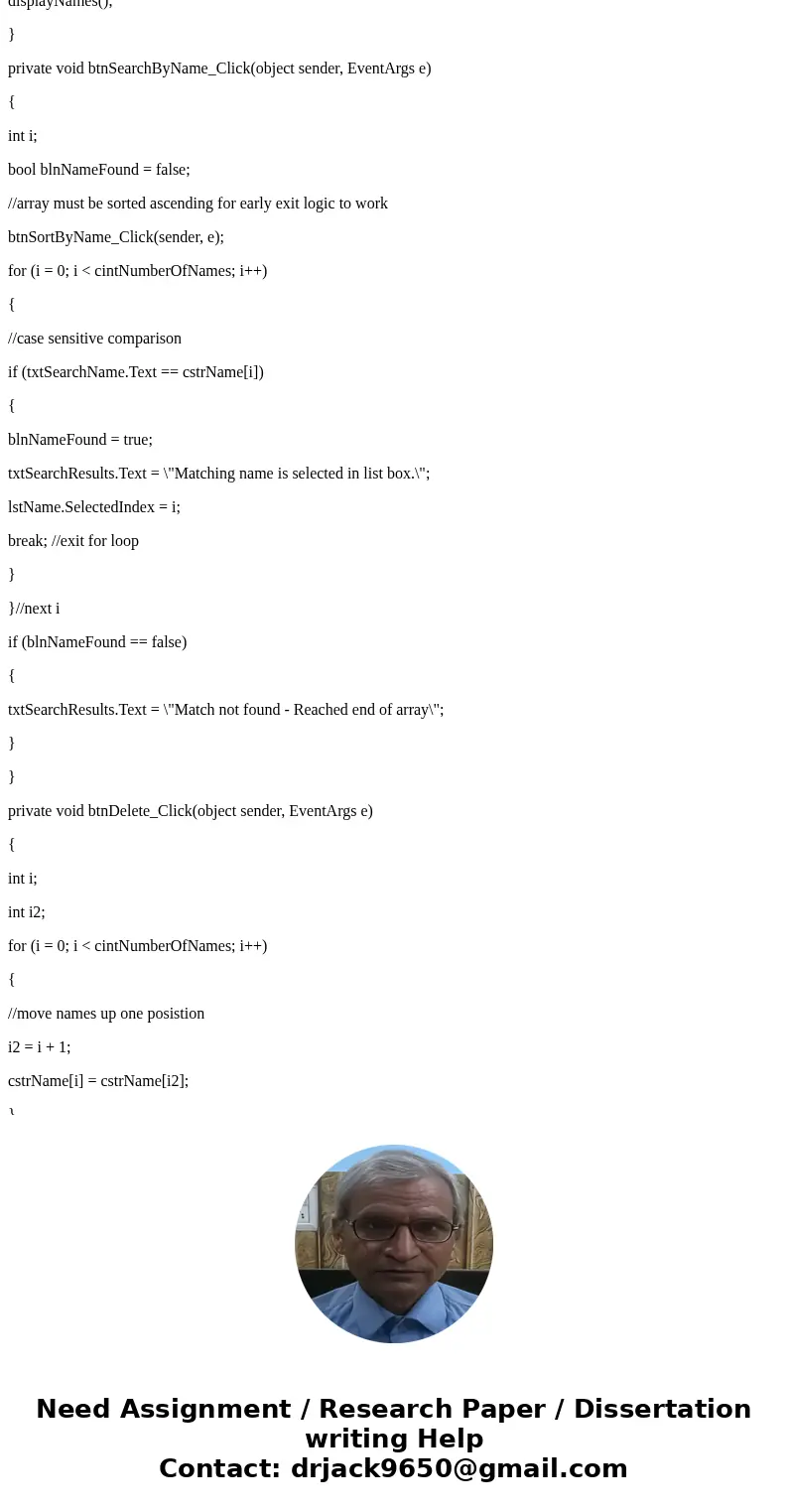 For C# need to make these changes to this programm, http://pastebin.com/nBsBETd8 For this assignment, rewrite the CS7 Array to use a string typed List. Review t For C# need to make these changes to this programm, http://pastebin.com/nBsBETd8 For this assignment, rewrite the CS7 Array to use a string typed List. Review t