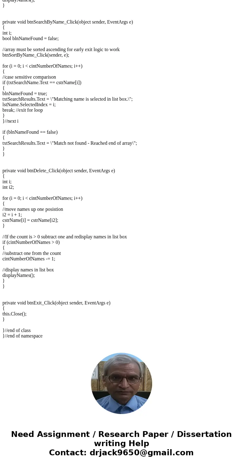 For C# need to make these changes to this programm, http://pastebin.com/nBsBETd8 For this assignment, rewrite the CS7 Array to use a string typed List. Review t For C# need to make these changes to this programm, http://pastebin.com/nBsBETd8 For this assignment, rewrite the CS7 Array to use a string typed List. Review t