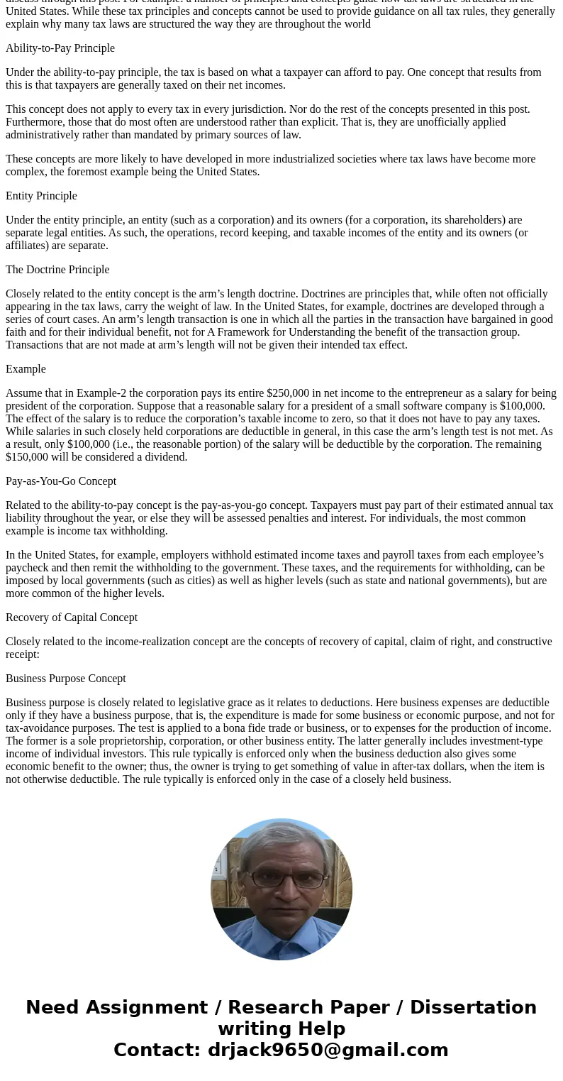 Identify and discuss, in in at least 150 words, the concepts, principles, and doctrines of the federal tax law. Completing this Assessment will help you meet th Identify and discuss, in in at least 150 words, the concepts, principles, and doctrines of the federal tax law. Completing this Assessment will help you meet th